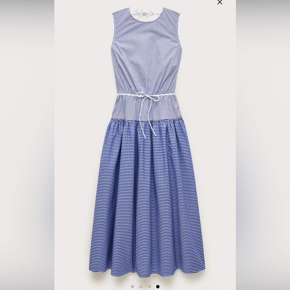 NWT J CREW Open-back dress in mixed gingham print size small